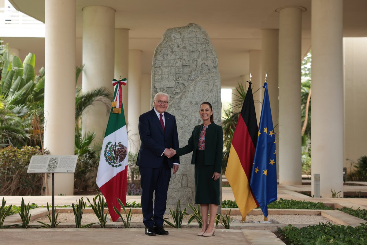 ¿Ojo aquí? Steinmeier llega a la CDMX y Sheinbaum le enseñ...